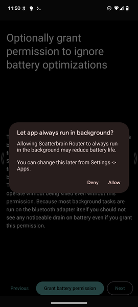This permission allows more reliable delivery of messages in the background.